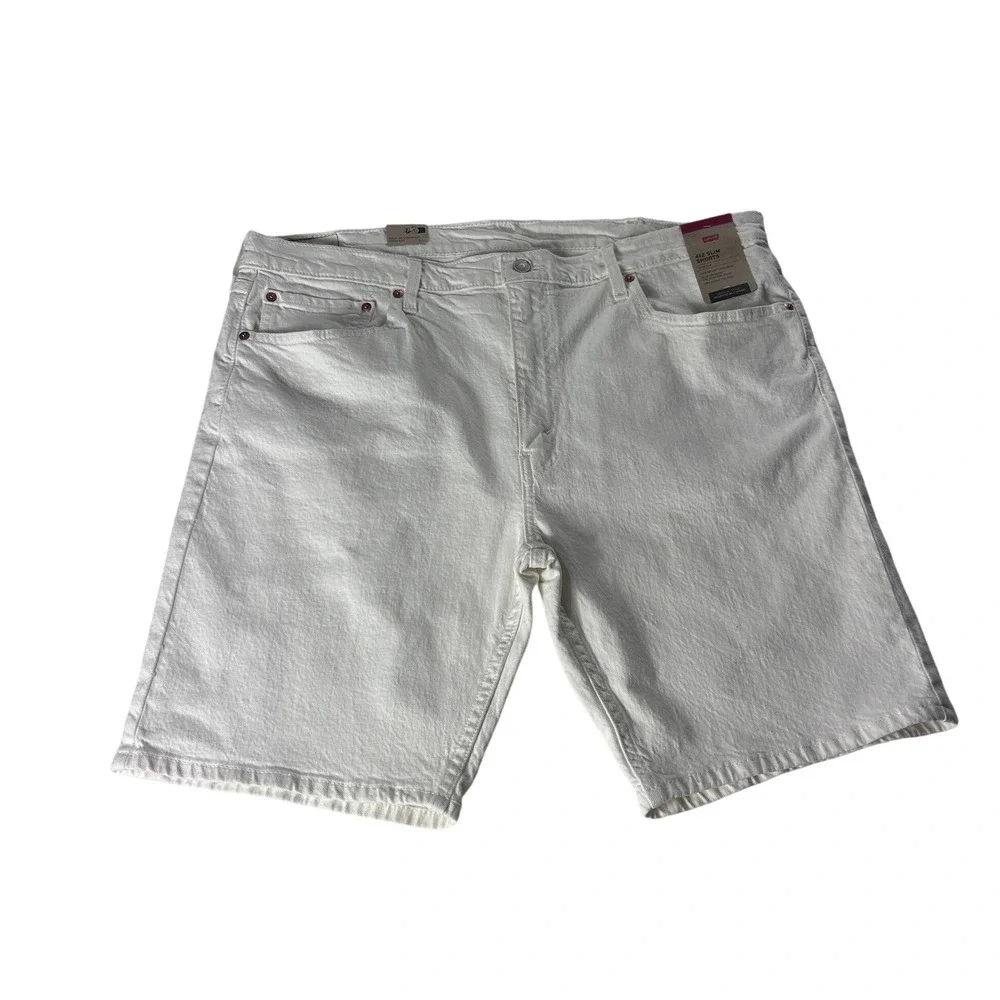 Levis 412 Slim Shorts Mens Size 40 White‎ Denim 5-Pocket Casual 393870108 NWT